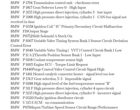 a731 bmw 3251 codes junction box|a731 fault code.